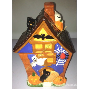 Ceramic Halloween House Shape Canister